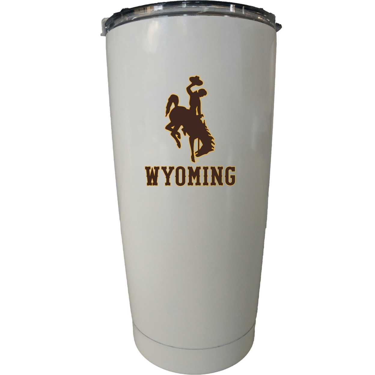 University Of Wyoming 16 Oz Choose Your Color Insulated Stainless Steel Tumbler Glossy Brushed Finish - White