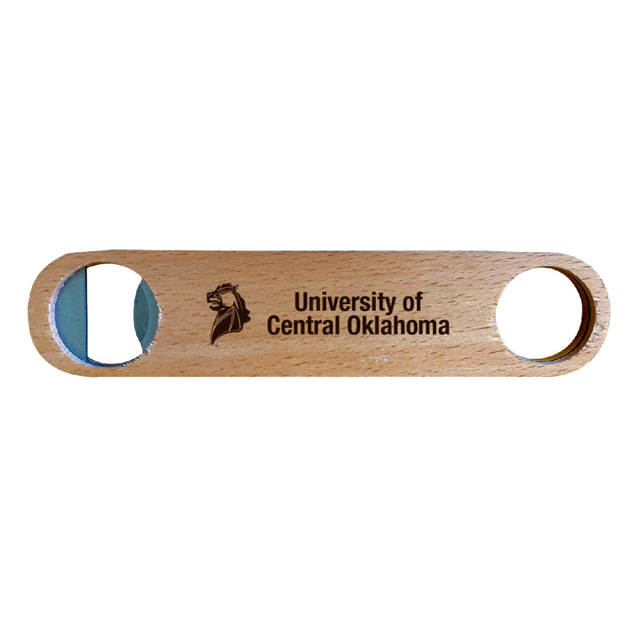 University Of Central Oklahoma Bronchos Laser Etched Wooden Bottle Opener College Logo Design