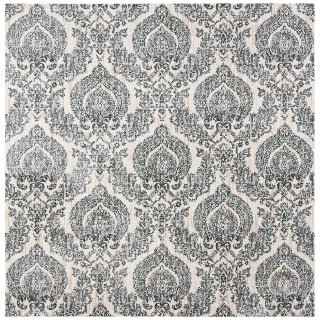 SAFAVIEH Isabella Collection ISA952F Grey / Ivory Rug - 6-7 X 6-7 Square