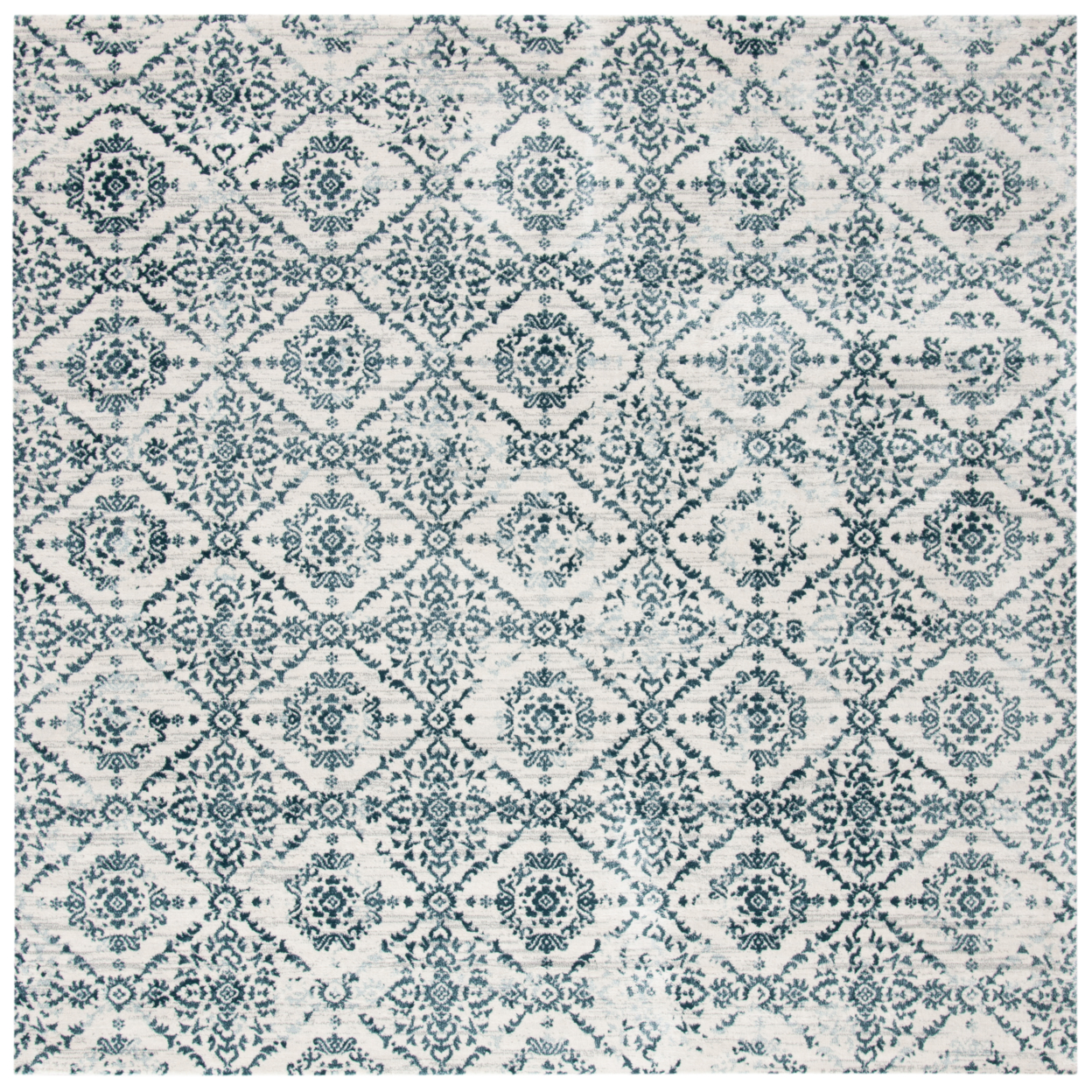 SAFAVIEH Isabella Collection ISA953N Navy / Ivory Rug - 6-7 X 6-7 Square