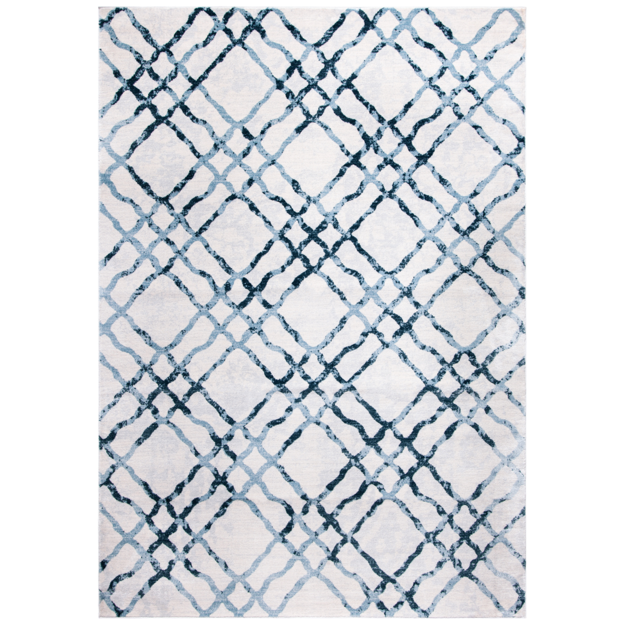 SAFAVIEH Isabella Collection ISA957A Ivory/Turquoise Rug - 5-3 X 7-7