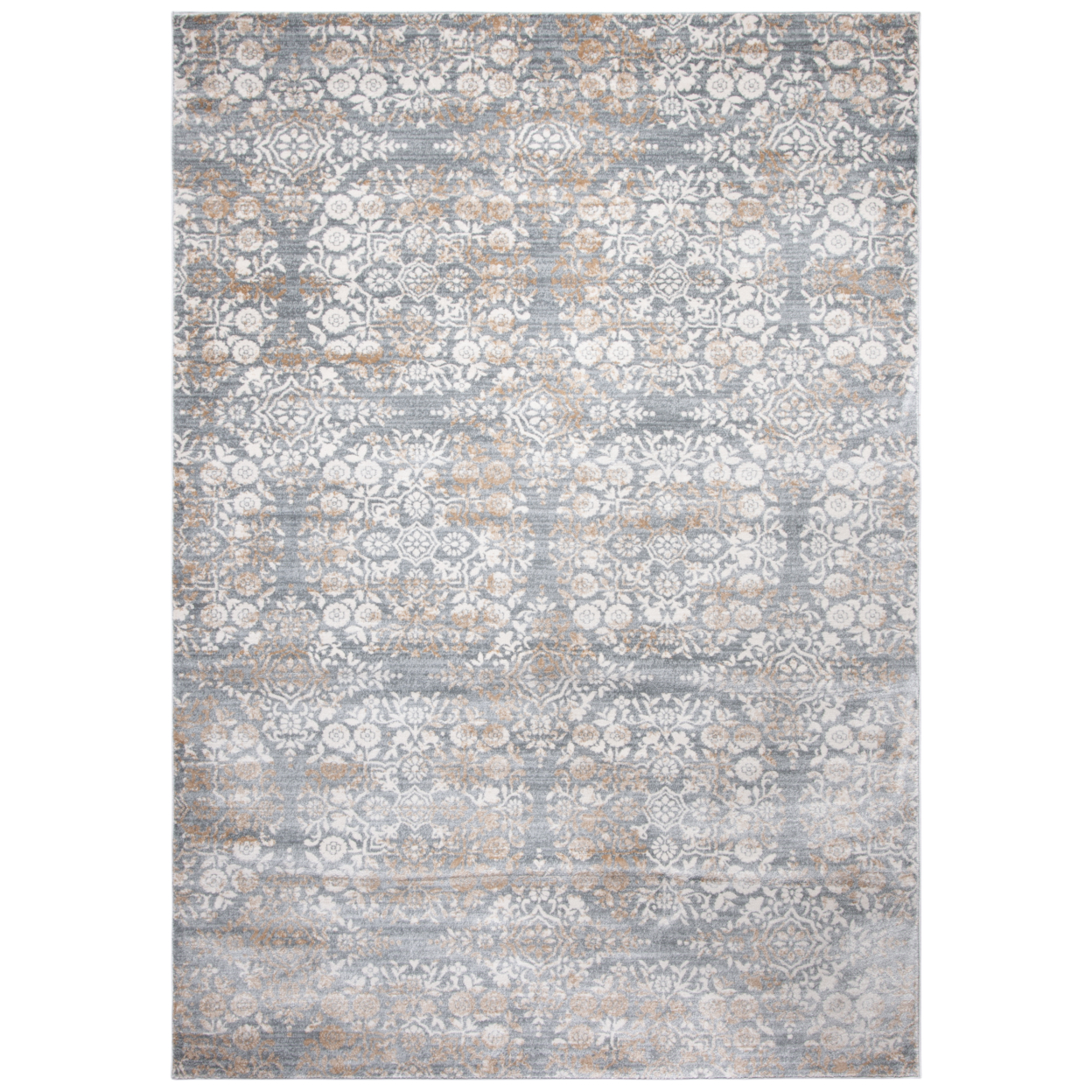 SAFAVIEH Isabella Collection ISA958G Silver / Ivory Rug - 4 X 6