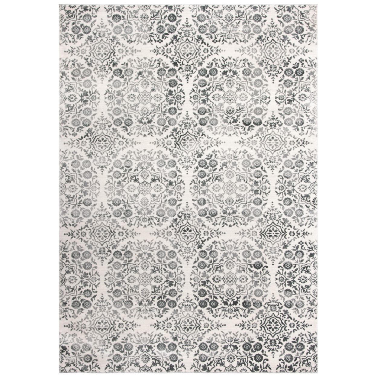 SAFAVIEH Isabella Collection ISA958H Charcoal / Ivory Rug - 5-3 X 7-7