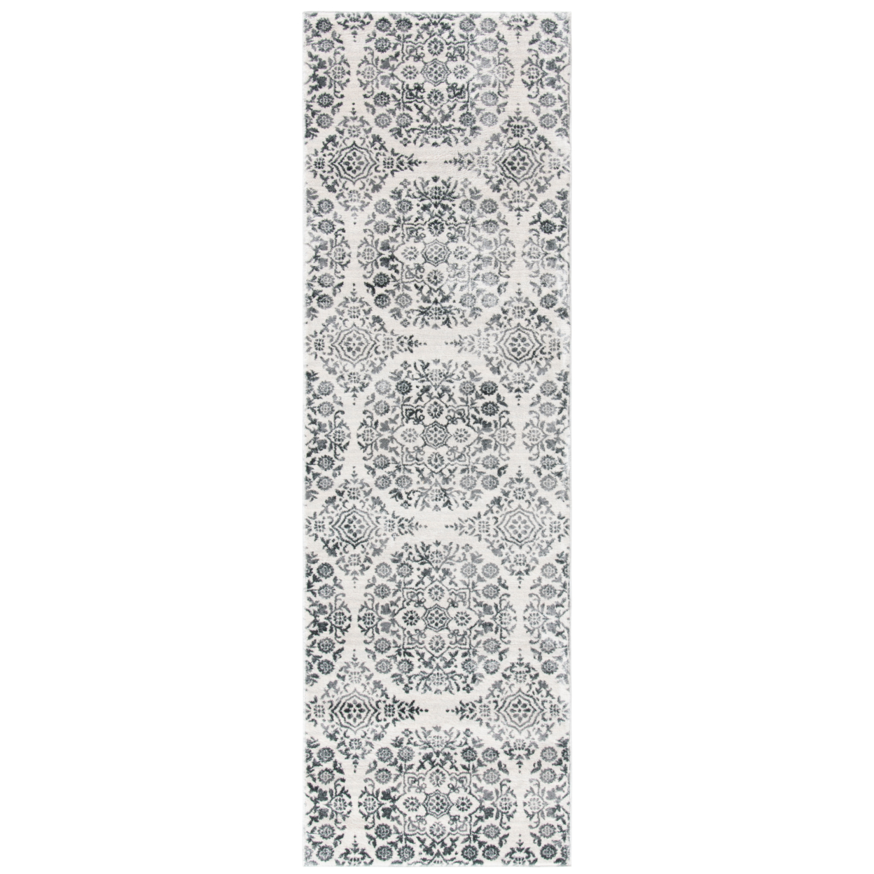 SAFAVIEH Isabella Collection ISA958H Charcoal / Ivory Rug - 2 X 8