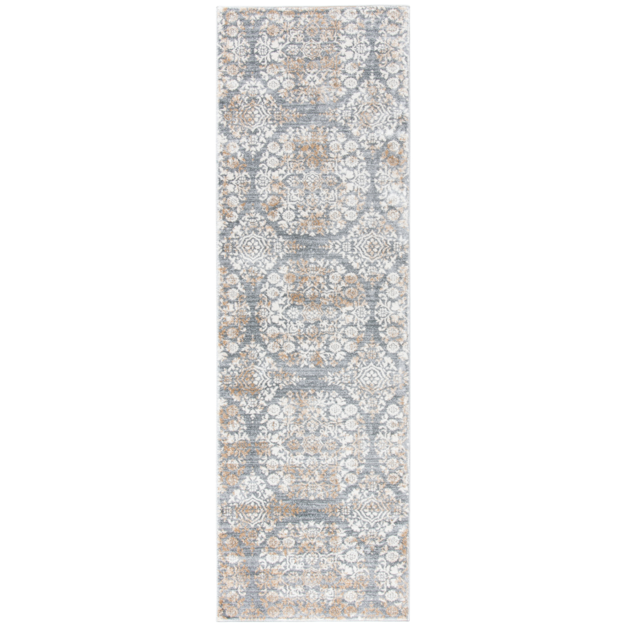 SAFAVIEH Isabella Collection ISA958G Silver / Ivory Rug - 2 X 8