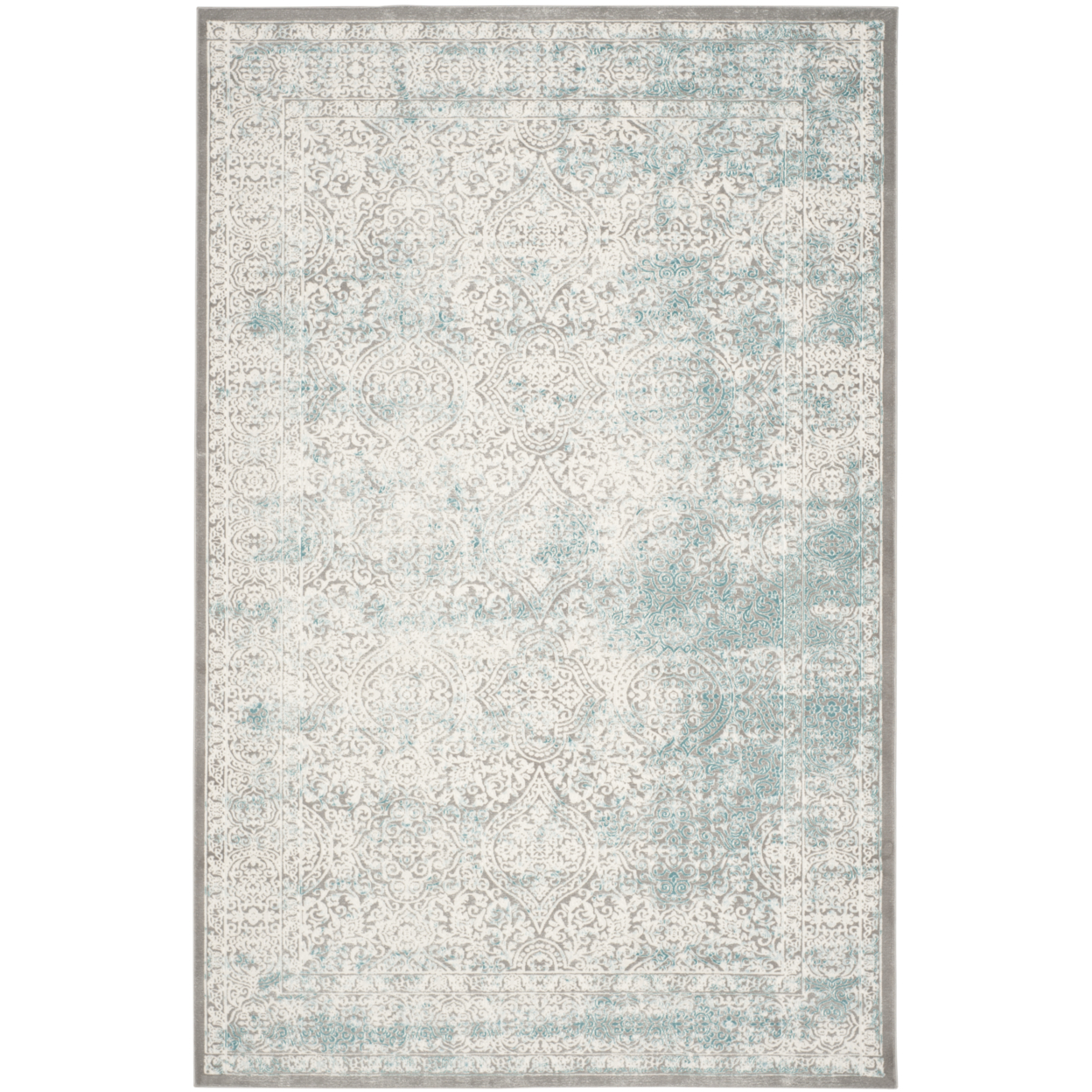 SAFAVIEH Passion Collection PAS401B Turquoise / Ivory Rug - 5' 1 X 7' 7
