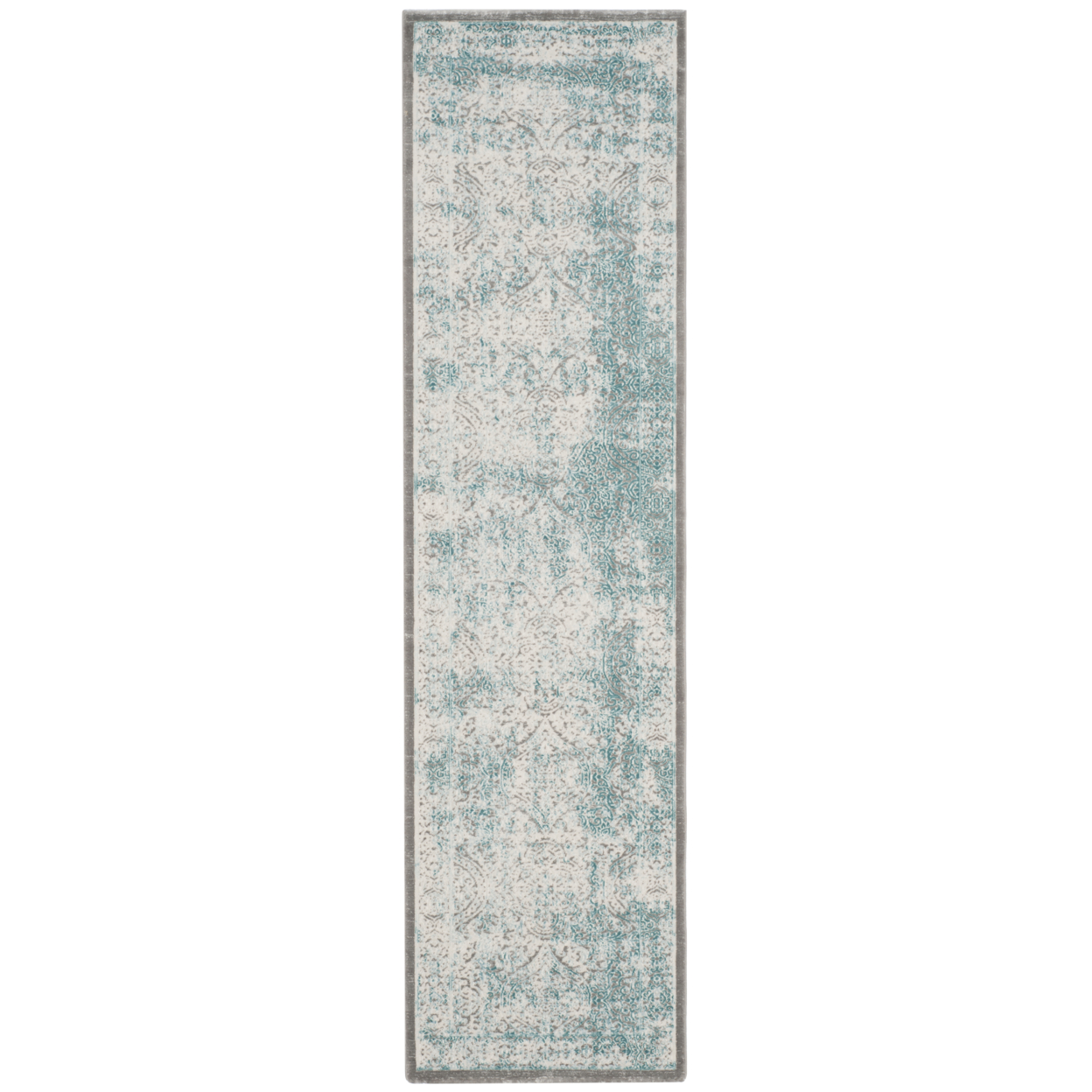SAFAVIEH Passion Collection PAS401B Turquoise / Ivory Rug - 2' 2 X 16'