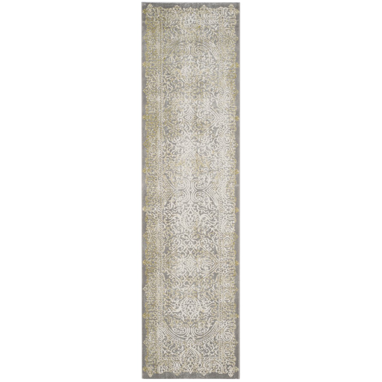 SAFAVIEH Passion Collection PAS404D Grey / Green Rug - 2' 2 X 8'