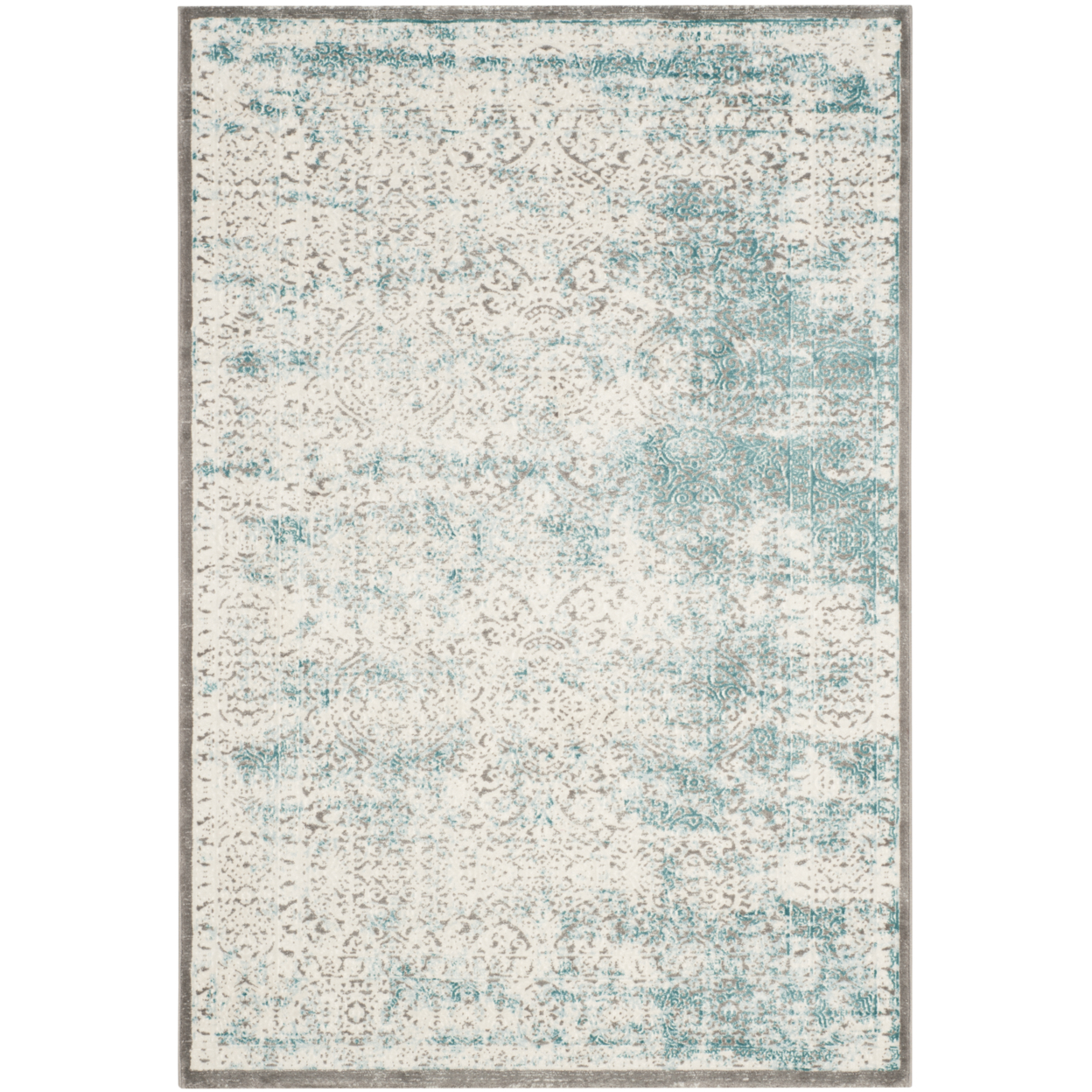 SAFAVIEH Passion Collection PAS401B Turquoise / Ivory Rug - 4' X 5' 7