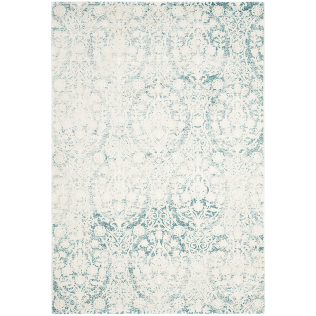 SAFAVIEH Passion Collection PAS403B Turquoise / Ivory Rug - 4' X 5' 7