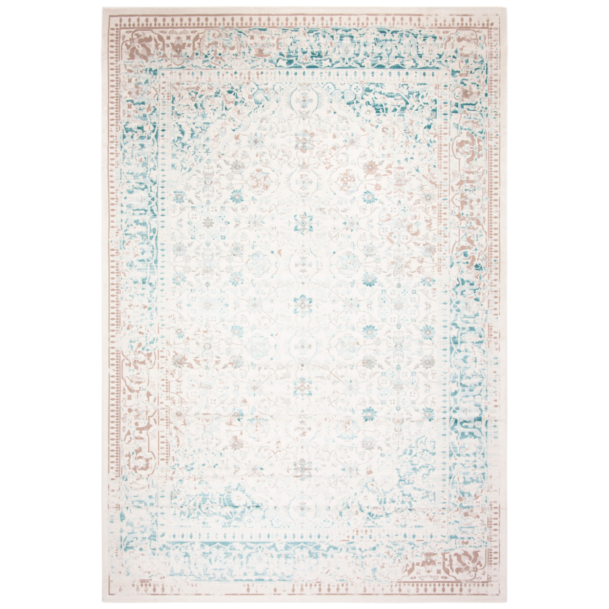 SAFAVIEH Passion Collection PAS405B Turquoise / Ivory Rug - 8' X 11'