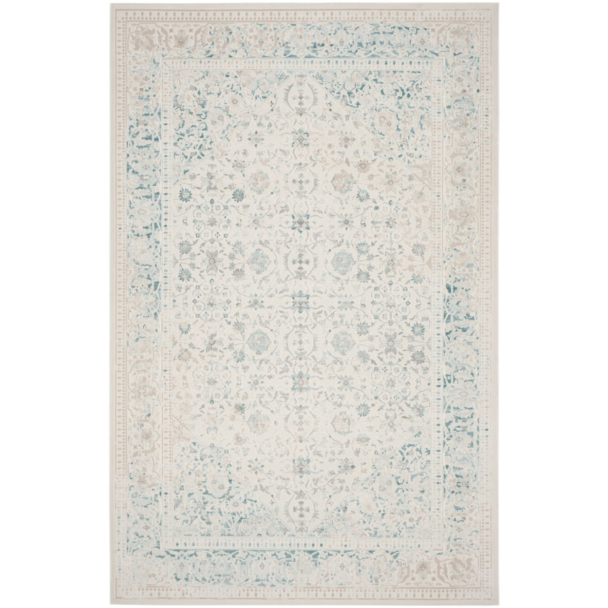 SAFAVIEH Passion Collection PAS405B Turquoise / Ivory Rug - 6' 7 X 9' 2