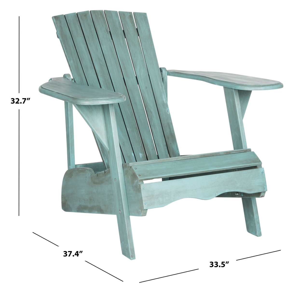 SAFAVIEH Outdoor Collection Mopani Chair Beach House Blue