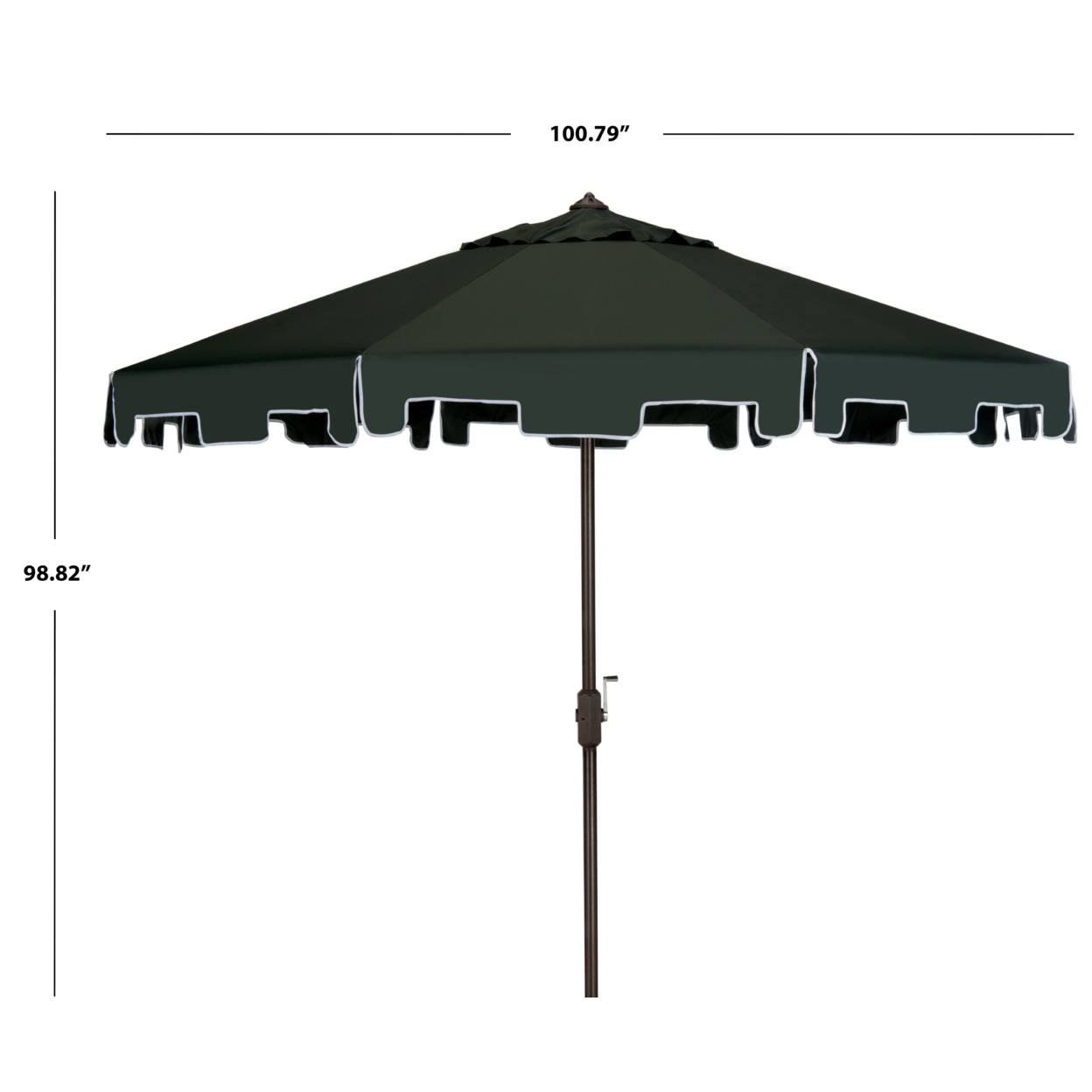 SAFAVIEH Outdoor Collection Zimmerman 9-Foot Tilt Umbrella & Flap Dark Green