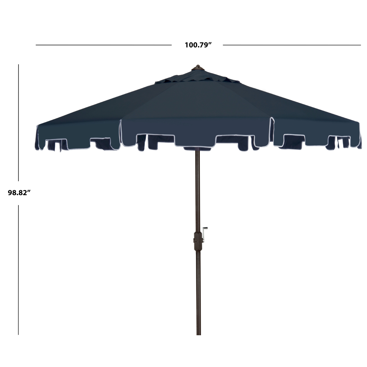 SAFAVIEH Outdoor Collection Zimmerman 9-Foot Tilt Umbrella & Flap Navy