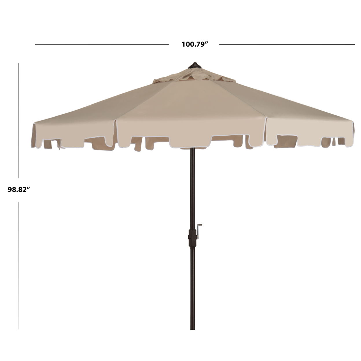 SAFAVIEH Outdoor Collection Zimmerman 9-Foot Tilt Umbrella & Flap Beige