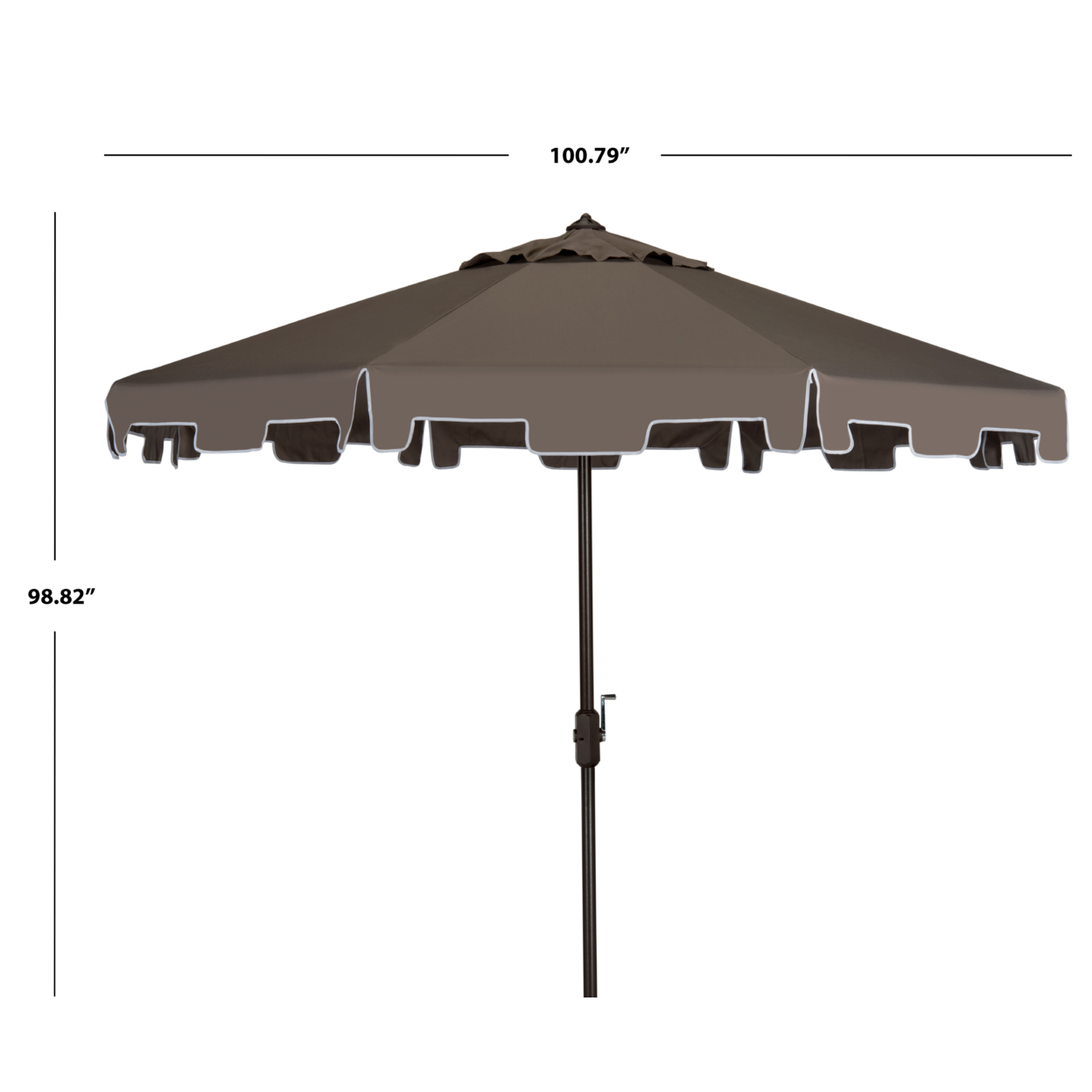 SAFAVIEH Outdoor Collection Zimmerman 9-Foot Tilt Umbrella & Flap Grey