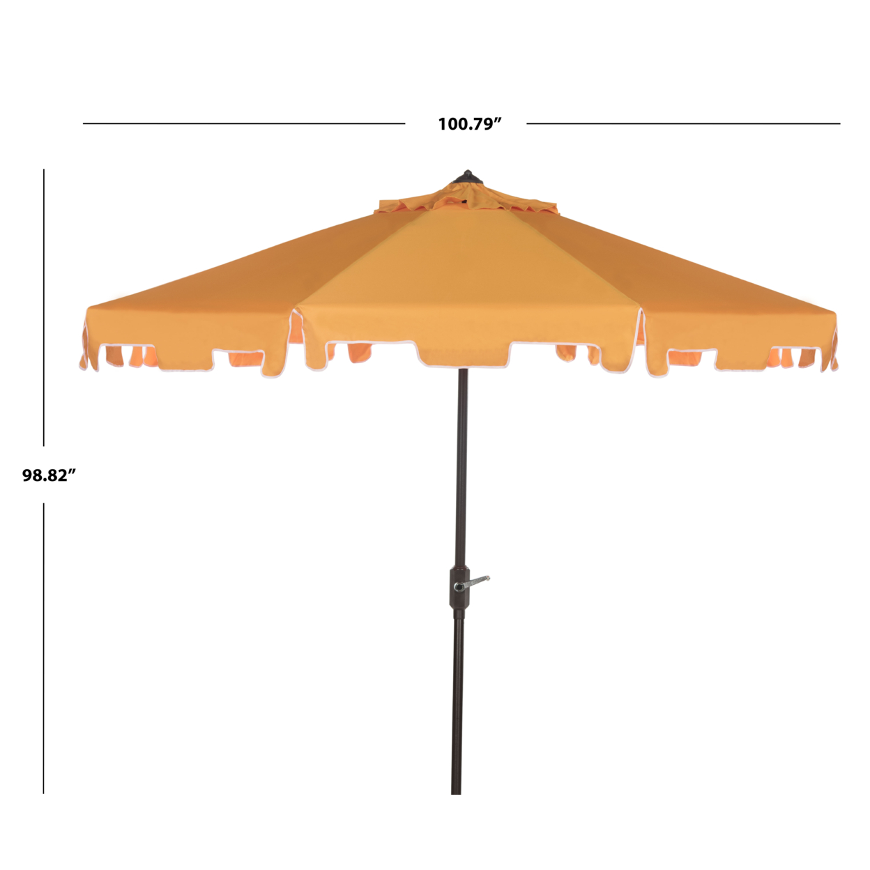 SAFAVIEH Outdoor Collection Zimmerman 9-Foot Tilt Umbrella & Flap Yellow/White