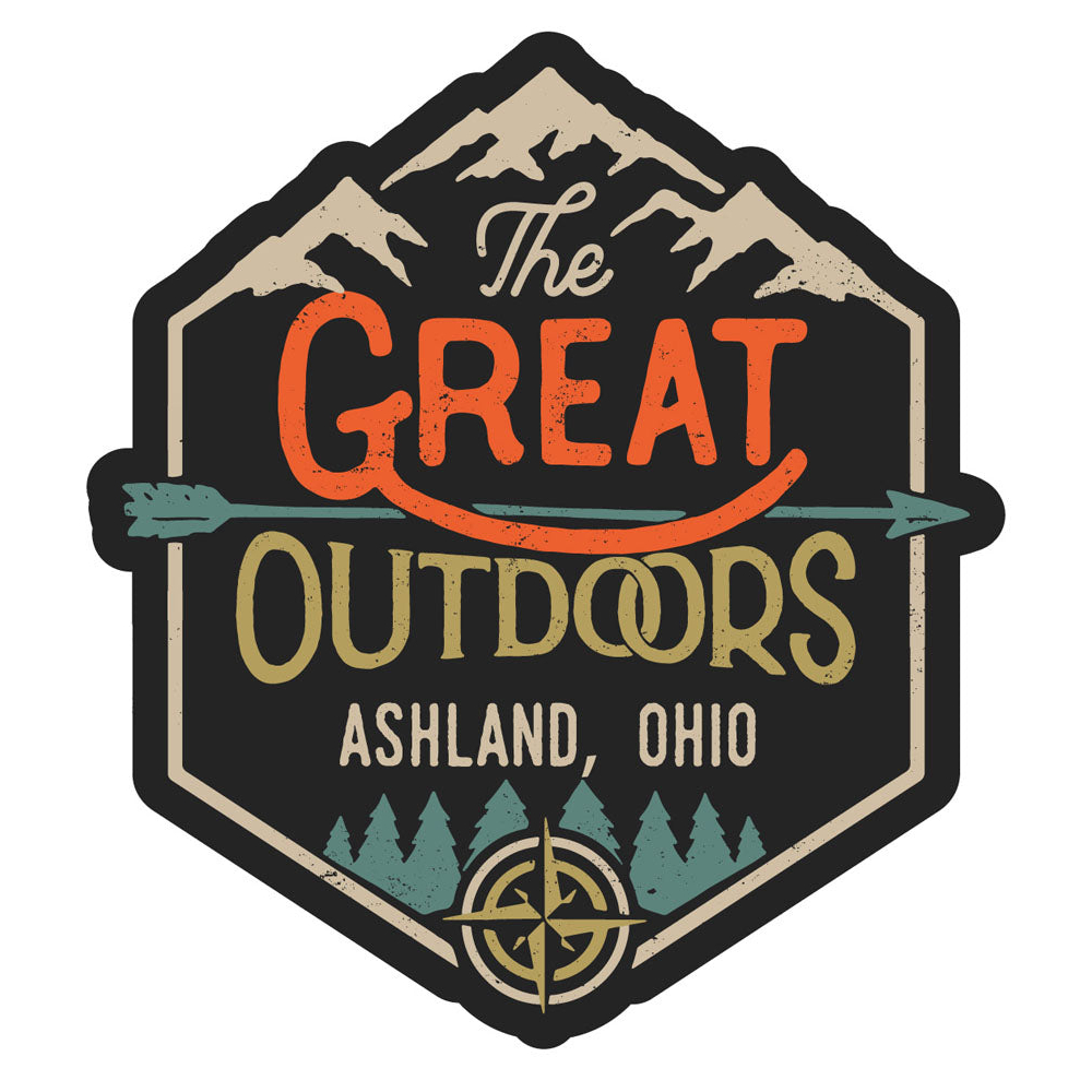 Ashland Ohio Souvenir Decorative Stickers (Choose Theme And Size) - Single Unit, 10-Inch, Great Outdoors