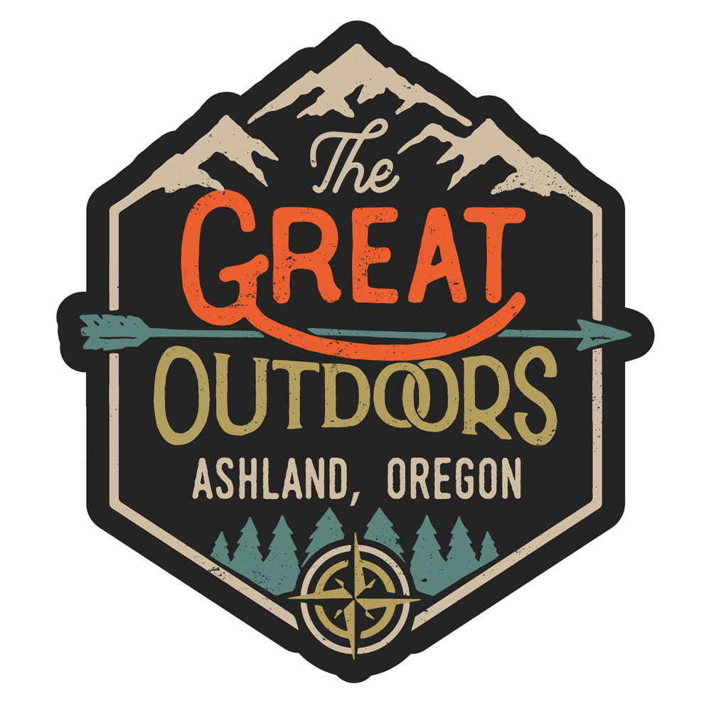 Ashland Oregon Souvenir Decorative Stickers (Choose Theme And Size) - Single Unit, 12-Inch, Great Outdoors