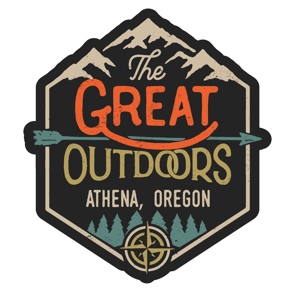 Athena Oregon Souvenir Decorative Stickers (Choose Theme And Size) - 4-Pack, 8-Inch, Great Outdoors