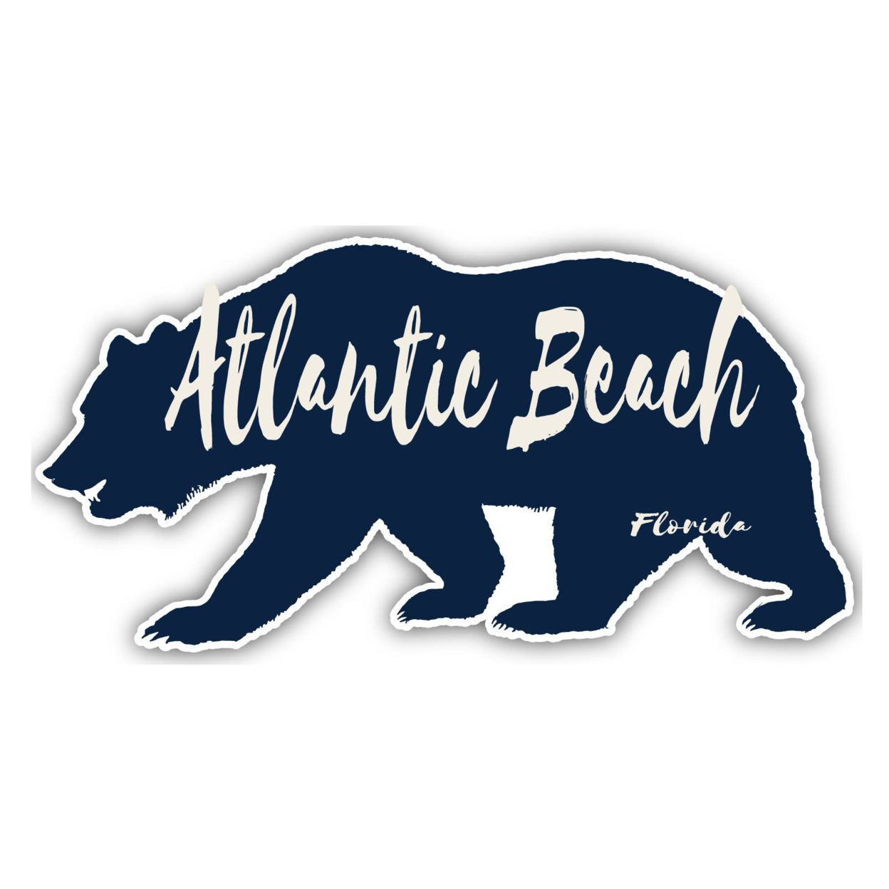 Atlantic Beach Florida Souvenir Decorative Stickers (Choose Theme And Size) - 4-Pack, 2-Inch, Bear