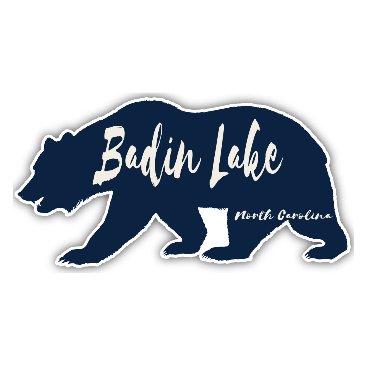 Badin Lake North Carolina Souvenir Decorative Stickers (Choose Theme And Size) - Single Unit, 10-Inch, Bear
