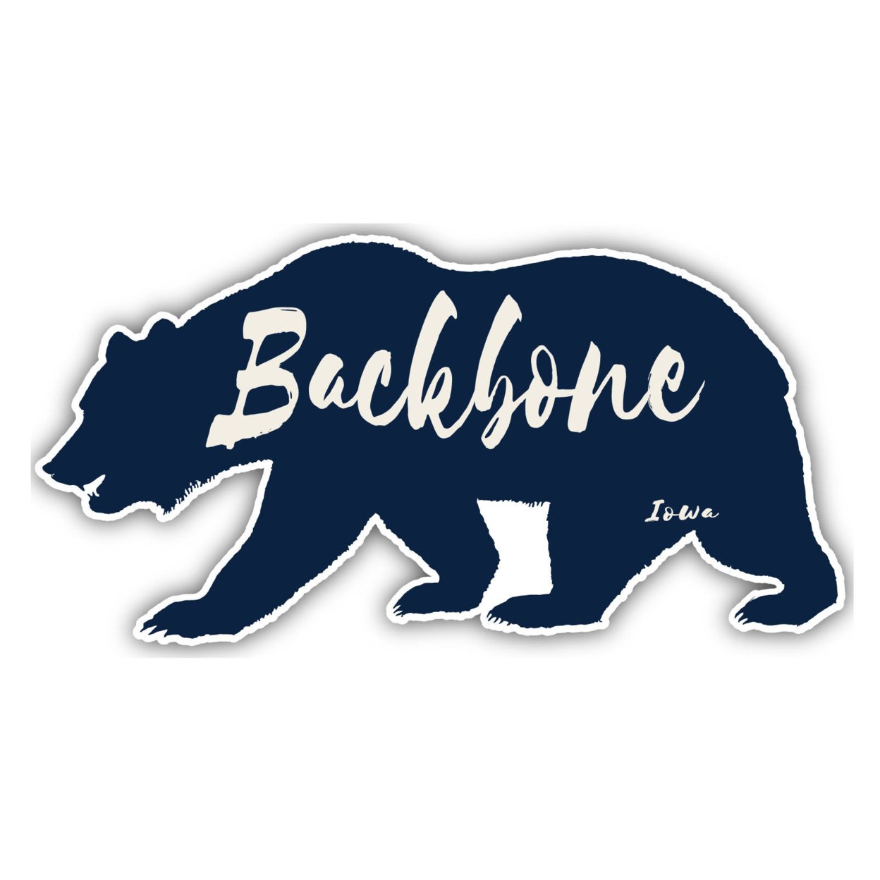 Backbone Iowa Souvenir Decorative Stickers (Choose Theme And Size) - 4-Pack, 10-Inch, Bear