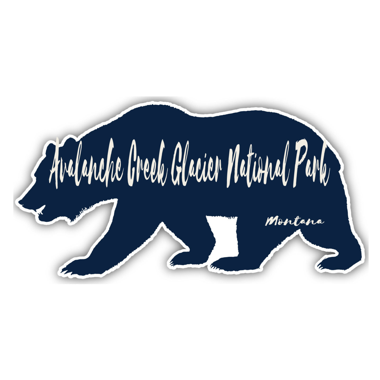Avalanche Creek Glacier National Park Montana Souvenir Decorative Stickers (Choose Theme And Size) - 4-Pack, 12-Inch, Bear