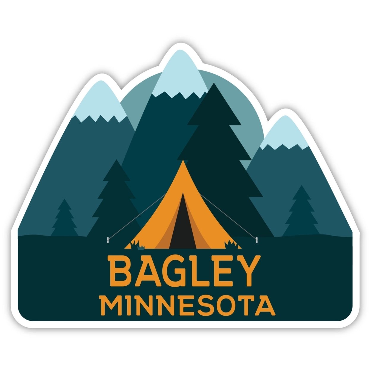 Bagley Minnesota Souvenir Decorative Stickers (Choose Theme And Size) - 4-Pack, 6-Inch, Tent