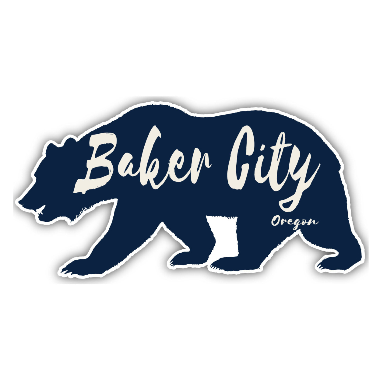 Baker City Oregon Souvenir Decorative Stickers (Choose Theme And Size) - Single Unit, 12-Inch, Adventures Awaits