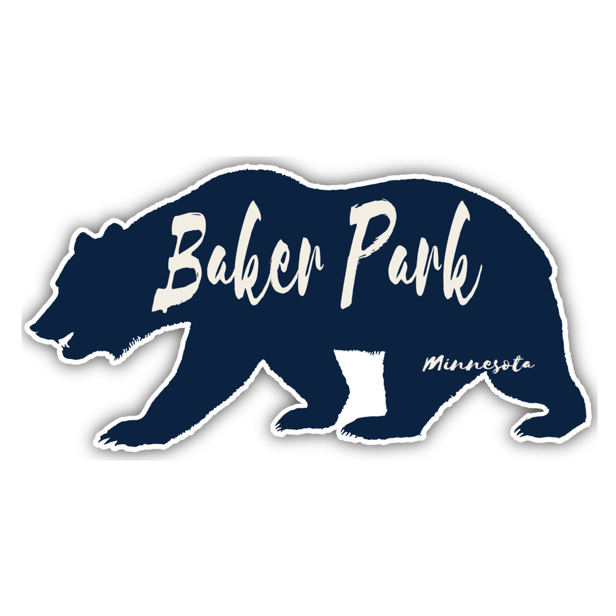 Baker Park Minnesota Souvenir Decorative Stickers (Choose Theme And Size) - 4-Pack, 10-Inch, Bear