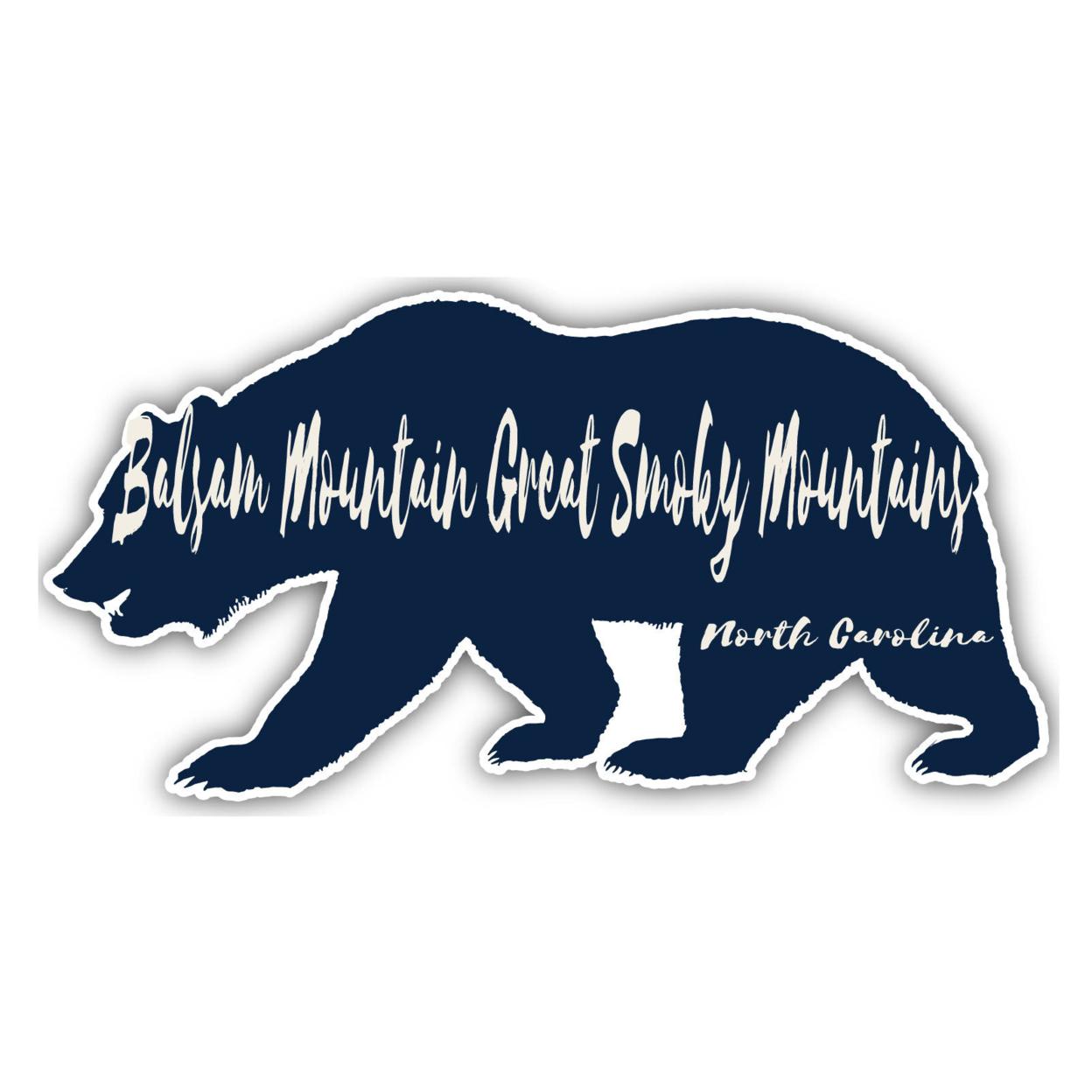Balsam Mountain Great Smoky Mountains North Carolina Souvenir Decorative Stickers (Choose Theme And Size) - Single Unit, 8-Inch, Bear