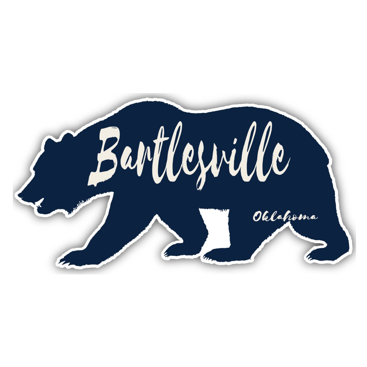 Bartlesville Oklahoma Souvenir Decorative Stickers (Choose Theme And Size) - Single Unit, 10-Inch, Bear