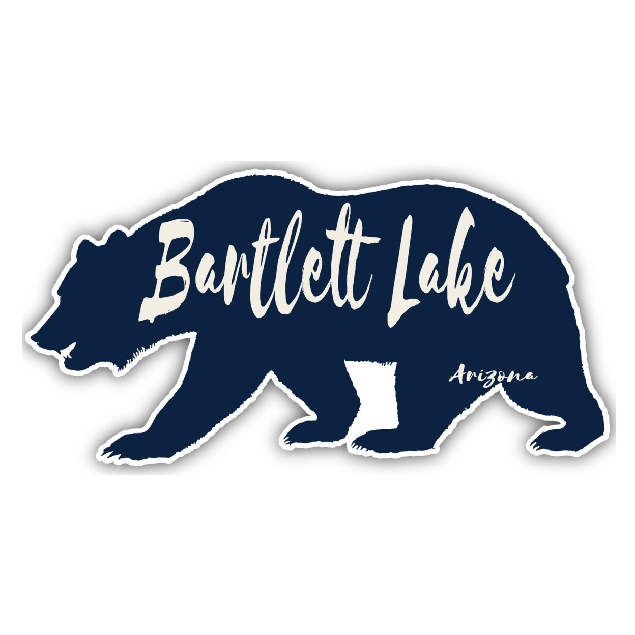 Bartlett Lake Arizona Souvenir Decorative Stickers (Choose Theme And Size) - Single Unit, 4-Inch, Bear