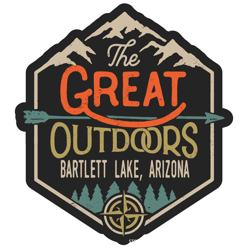 Bartlett Lake Arizona Souvenir Decorative Stickers (Choose Theme And Size) - 4-Pack, 4-Inch, Great Outdoors
