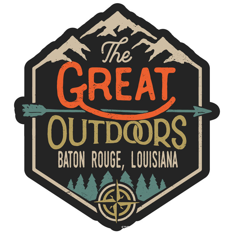 Baton Rouge Louisiana Souvenir Decorative Stickers (Choose Theme And Size) - Single Unit, 4-Inch, Camp Life