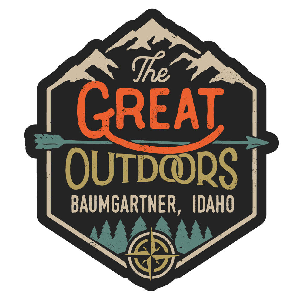 Baumgartner Idaho Souvenir Decorative Stickers (Choose Theme And Size) - 4-Pack, 4-Inch, Great Outdoors