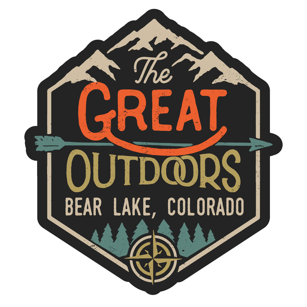 Bear Lake Colorado Souvenir Decorative Stickers (Choose Theme And Size) - 4-Pack, 8-Inch, Great Outdoors