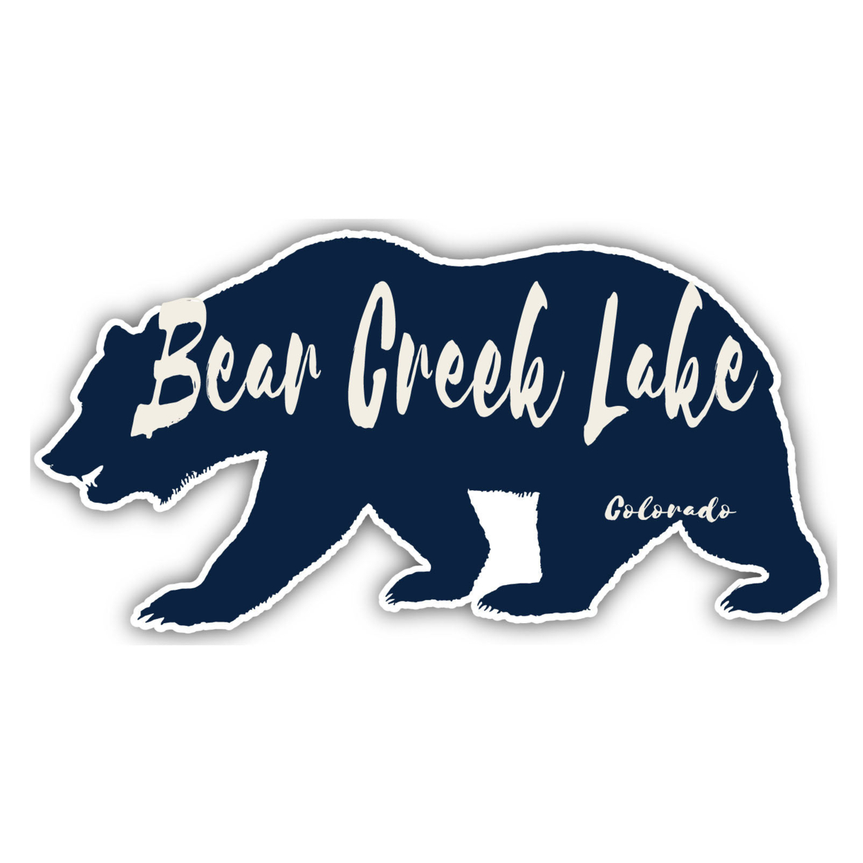 Bear Creek Lake Colorado Souvenir Decorative Stickers (Choose Theme And Size) - 4-Pack, 4-Inch, Bear