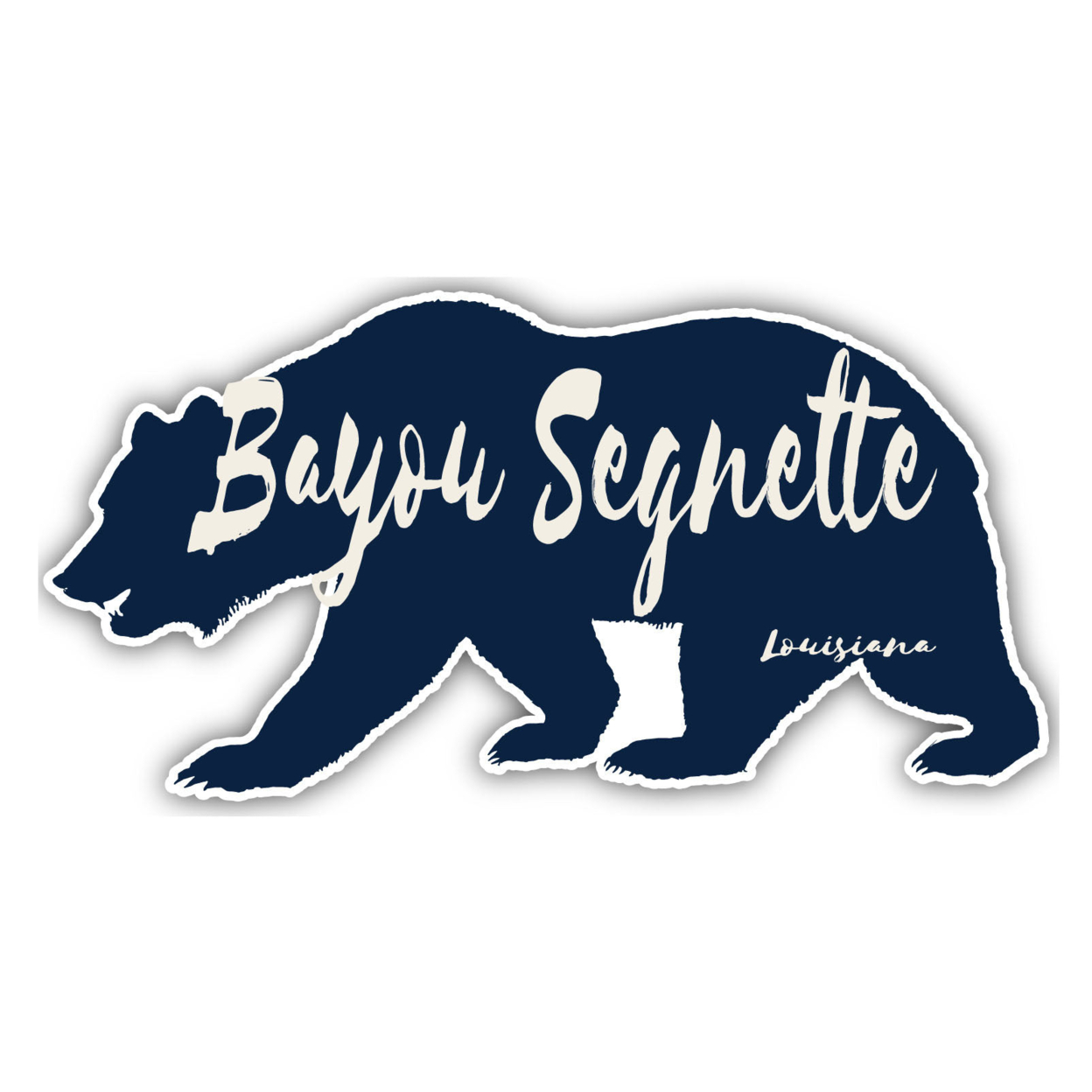 Bayou Segnette Louisiana Souvenir Decorative Stickers (Choose Theme And Size) - Single Unit, 6-Inch, Bear