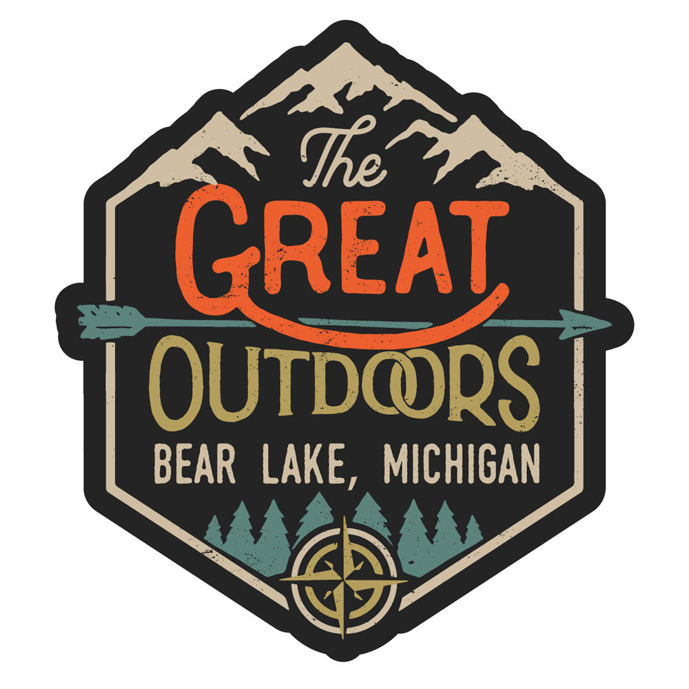 Bear Lake Michigan Souvenir Decorative Stickers (Choose Theme And Size) - 4-Pack, 2-Inch, Great Outdoors