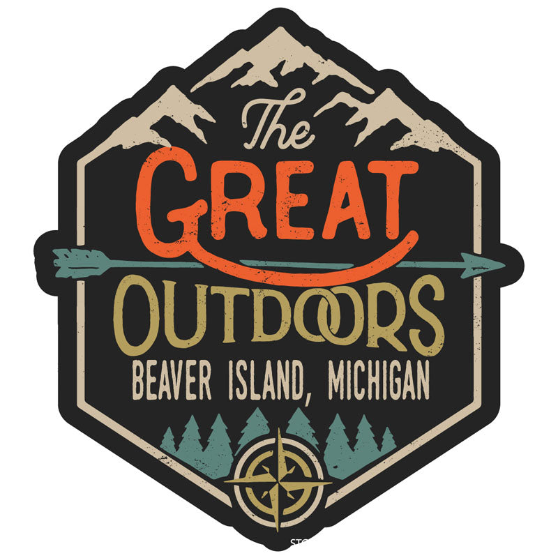 Beaver Island Michigan Souvenir Decorative Stickers (Choose Theme And Size) - Single Unit, 2-Inch, Great Outdoors