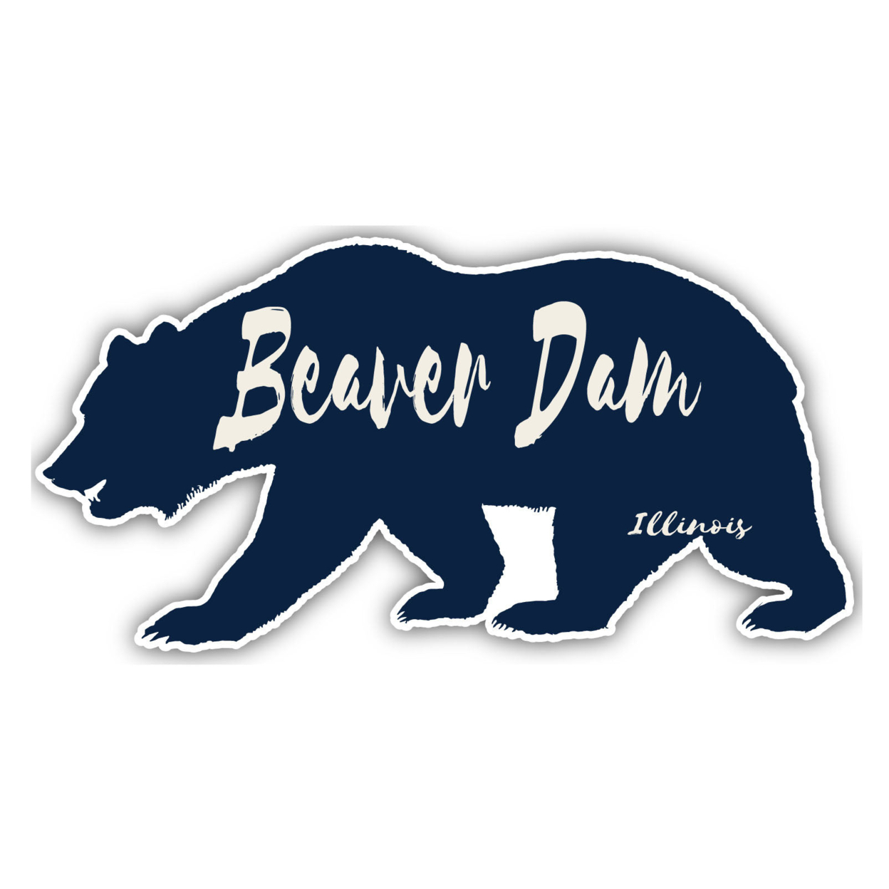 Beaver Dam Illinois Souvenir Decorative Stickers (Choose Theme And Size) - 4-Pack, 10-Inch, Bear