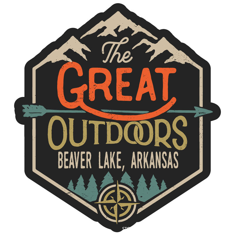 Beaver Lake Arkansas Souvenir Decorative Stickers (Choose Theme And Size) - 4-Pack, 8-Inch, Great Outdoors