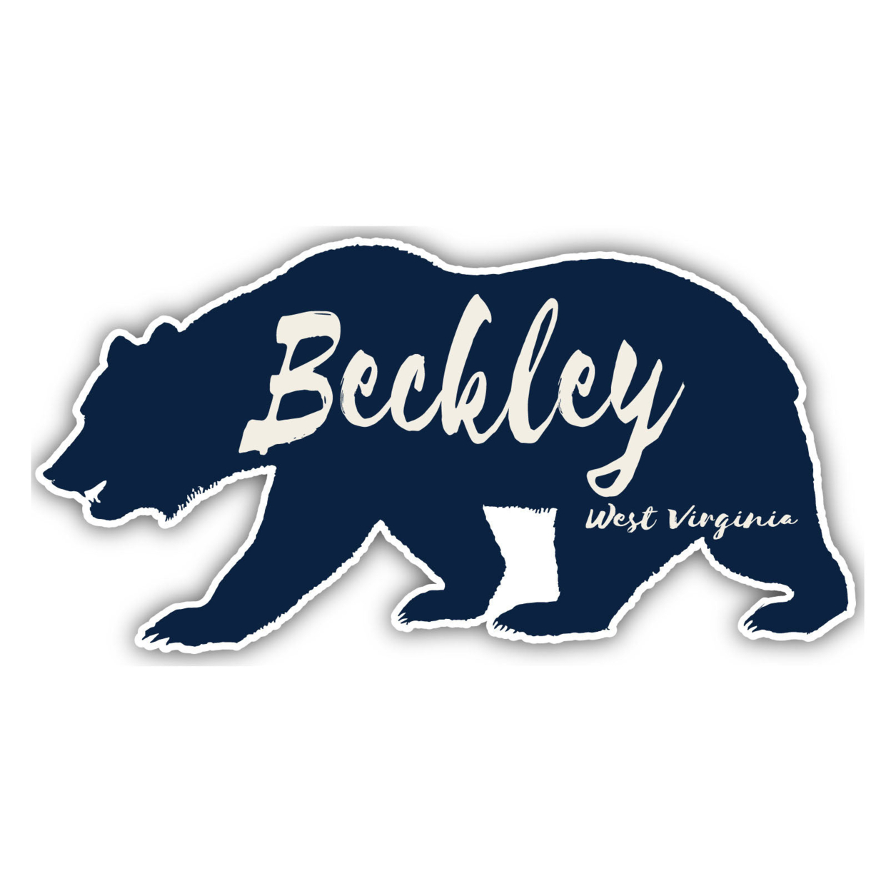 Beckley West Virginia Souvenir Decorative Stickers (Choose Theme And Size) - 4-Pack, 6-Inch, Bear