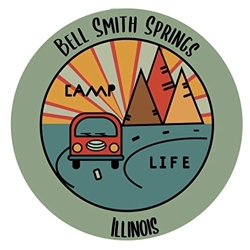 Bell Smith Springs Illinois Souvenir Decorative Stickers (Choose Theme And Size) - 4-Pack, 8-Inch, Camp Life