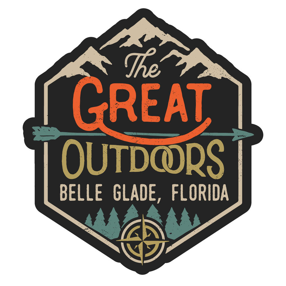 Belle Glade Florida Souvenir Decorative Stickers (Choose Theme And Size) - Single Unit, 6-Inch, Great Outdoors
