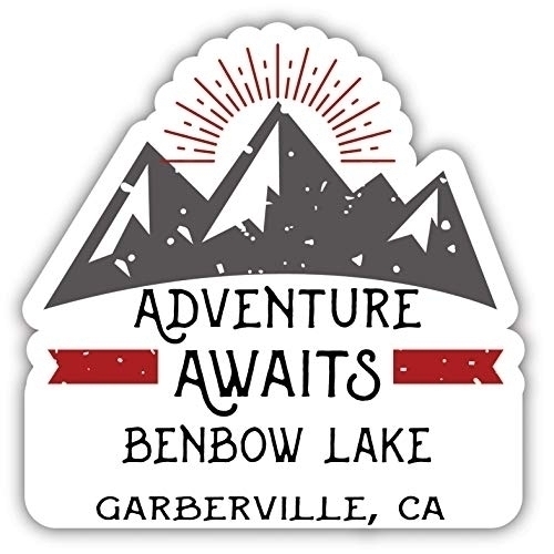 Benbow Lake Garberville California Souvenir Decorative Stickers (Choose Theme And Size) - 4-Pack, 8-Inch, Adventures Awaits