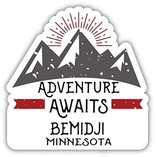 Bemidji Minnesota Souvenir Decorative Stickers (Choose Theme And Size) - 4-Pack, 12-Inch, Adventures Awaits